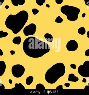 Impression lumineuse avec points noirs aléatoires sur fond jaune Illustration de Vecteur