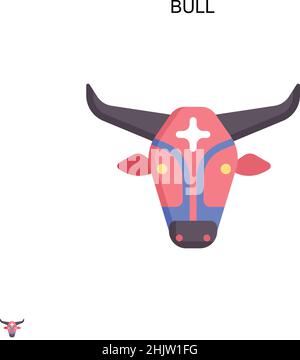 Icône de vecteur simple Bull.Modèle de conception de symbole d'illustration pour élément d'interface utilisateur Web mobile. Illustration de Vecteur