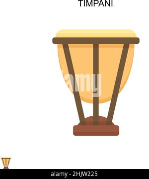 Timpani simple vecteur icône.Modèle de conception de symbole d'illustration pour élément d'interface utilisateur Web mobile. Illustration de Vecteur