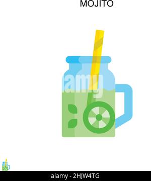 Icône de vecteur simple Mojito.Modèle de conception de symbole d'illustration pour élément d'interface utilisateur Web mobile. Illustration de Vecteur