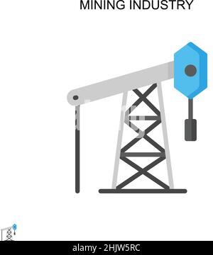 Icône de vecteur simple de l'industrie minière.Modèle de conception de symbole d'illustration pour élément d'interface utilisateur Web mobile. Illustration de Vecteur