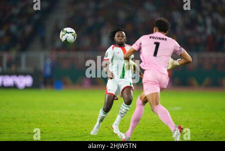 Yaoundé, Cameroun, 13 janvier 2022: Zakaria Sanogo du Burkina Faso pendant le Burkina Faso contre Cap Vert - coupe des nations d'Afrique au stade Olembe.Prix Kim/CSM. Banque D'Images