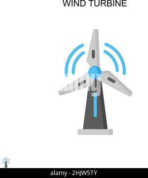 Icône de vecteur simple d'éolienne.Modèle de conception de symbole d'illustration pour élément d'interface utilisateur Web mobile. Illustration de Vecteur