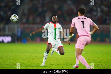 Yaoundé, Cameroun, 13 janvier 2022: Zakaria Sanogo du Burkina Faso pendant le Burkina Faso contre Cap Vert - coupe des nations d'Afrique au stade Olembe.Prix Kim/CSM. Banque D'Images