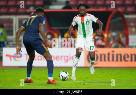 Yaoundé, Cameroun, 13 janvier 2022: Zakaria Sanogo du Burkina Faso pendant le Burkina Faso contre Cap Vert - coupe des nations d'Afrique au stade Olembe.Prix Kim/CSM. Banque D'Images