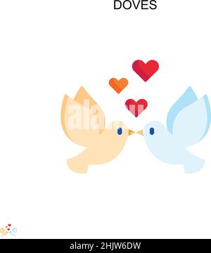 Icône de vecteur simple Doves.Modèle de conception de symbole d'illustration pour élément d'interface utilisateur Web mobile. Illustration de Vecteur