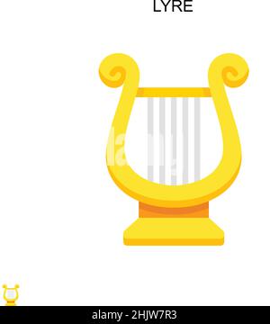 Icône de vecteur simple Lyre.Modèle de conception de symbole d'illustration pour élément d'interface utilisateur Web mobile. Illustration de Vecteur