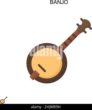 Icône de vecteur simple banjo.Modèle de conception de symbole d'illustration pour élément d'interface utilisateur Web mobile. Illustration de Vecteur