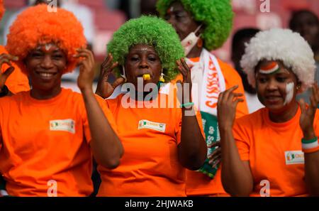 Douala, Cameroun, 16 janvier 2022 : !!Pendant la Sierra Leone contre Côte d'Ivoire - coupe d'Afrique des nations au stade de Japoma.Prix Kim/CSM. Banque D'Images