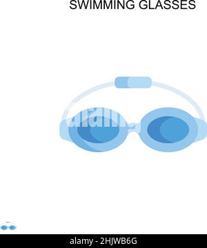 Lunettes de natation simple vecteur icône.Modèle de conception de symbole d'illustration pour élément d'interface utilisateur Web mobile. Illustration de Vecteur