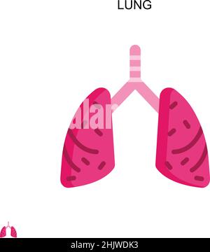 Icône de vecteur simple de poumon.Modèle de conception de symbole d'illustration pour élément d'interface utilisateur Web mobile. Illustration de Vecteur