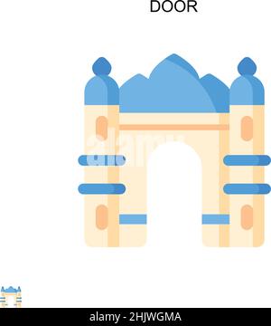 Icône de vecteur simple de porte.Modèle de conception de symbole d'illustration pour élément d'interface utilisateur Web mobile. Illustration de Vecteur