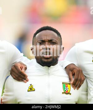 Yaoundé, Cameroun, 17 janvier 2022 : Collins Fai du Cameroun pendant la coupe des nations du Cameroun contre le Cap Vert au stade Olembe.Prix Kim/CSM. Banque D'Images