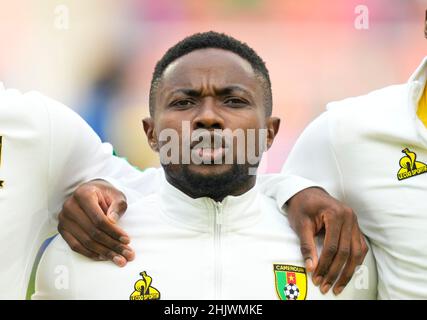 Yaoundé, Cameroun, 17 janvier 2022 : Collins Fai du Cameroun pendant la coupe des nations du Cameroun contre le Cap Vert au stade Olembe.Prix Kim/CSM. Banque D'Images