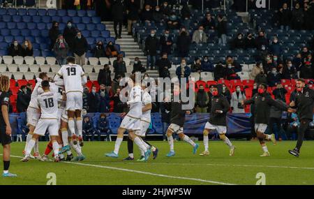 En action lors de la coupe de France Paris Saint-Germain v OGC match de football de Nice au stade du Parc des Princes le 31 janvier 2022 à Paris, France.Photo de Loic Baratoux/ABACAPRESS.COM Banque D'Images