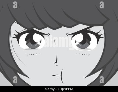 fille de manga en colère Illustration de Vecteur