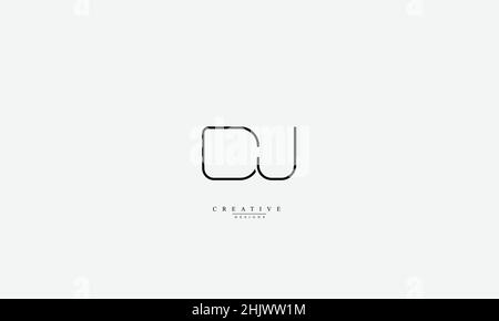 DJ JD D J Alphabet lettres initiales Monogram logo Illustration de Vecteur