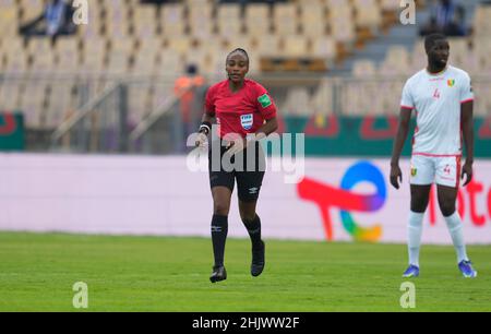 Yaoundé, Cameroun, 18 janvier 2022: !r!Pendant la Guinée contre le Zimbabwe - coupe d'Afrique des Nations au stade Ahmadou Ahidjo.Prix Kim/CSM. Banque D'Images