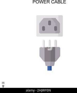 Icône de vecteur simple du câble d'alimentation.Modèle de conception de symbole d'illustration pour élément d'interface utilisateur Web mobile. Illustration de Vecteur