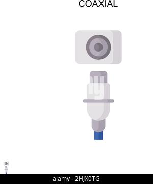 Icône de vecteur simple coaxial.Modèle de conception de symbole d'illustration pour élément d'interface utilisateur Web mobile. Illustration de Vecteur