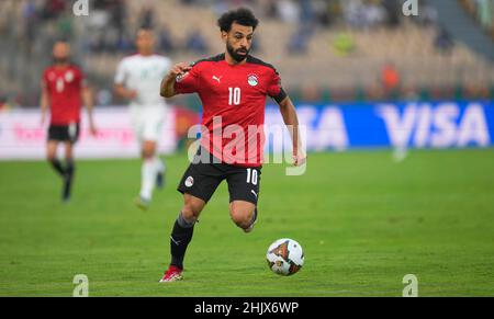 Yaoundé, Cameroun, 30 janvier 2022: Mohamed Salah (capitaine) de l'Égypte pendant le Maroc contre l'Egypte- coupe des nations d'Afrique au stade Ahmadou Ahidjo.Prix Kim/CSM. Banque D'Images