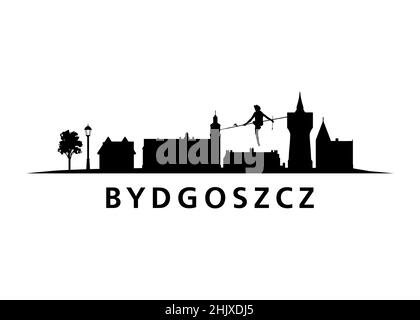 Bydgoszcz Polish Vector Skyline Illustration de Vecteur