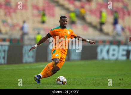 Douala, Cameroun, 26 janvier 2022 : Serge Aurier de Côte d'Ivoire pendant l'Egypte contre Côte d'Ivoire - coupe des nations d'Afrique au stade de Japoma.Prix Kim/CSM. Banque D'Images