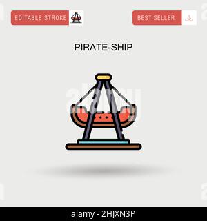 Icône de vecteur simple Pirate-ship. Illustration de Vecteur