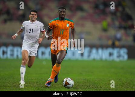 Douala, Cameroun, 26 janvier 2022 : Serge Aurier de Côte d'Ivoire pendant l'Egypte contre Côte d'Ivoire - coupe des nations d'Afrique au stade de Japoma.Prix Kim/CSM. Banque D'Images