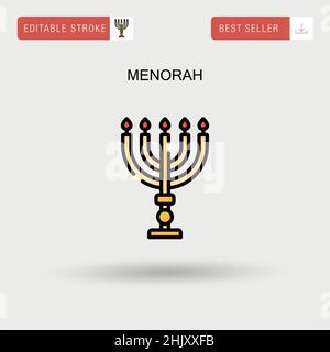 Menorah icône de vecteur simple. Illustration de Vecteur