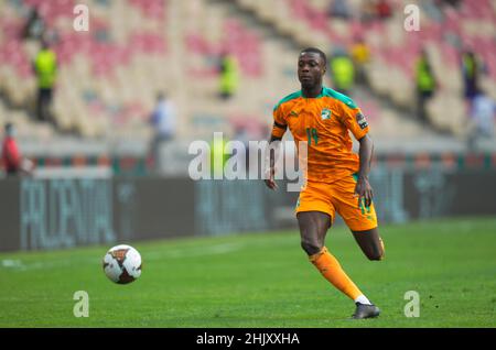 Douala, Cameroun, 26 janvier 2022: Nicolas Pépé de Côte d'Ivoire pendant l'Egypte contre Côte d'Ivoire - coupe des nations d'Afrique au stade de Japoma.Prix Kim/CSM. Banque D'Images