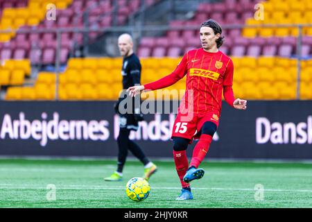 Farum, Danemark.31st janvier 2022.Erik Marxen (15) du FC Nordsjaelland vu lors d'un match test entre le FC Nordsjaelland et l'IFK Goteborg à droite de Dream Park à Farum.(Crédit photo : Gonzales photo/Alamy Live News Banque D'Images