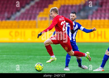 Farum, Danemark.31st janvier 2022.Daniel Svensson (27) du FC Nordsjaelland vu lors d'un match test entre le FC Nordsjaelland et l'IFK Goteborg à droite de Dream Park à Farum.(Crédit photo : Gonzales photo/Alamy Live News Banque D'Images