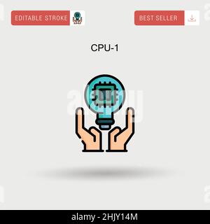 Icône de vecteur simple CPU-1. Illustration de Vecteur