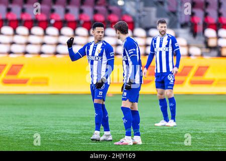 Farum, Danemark.31st janvier 2022.Tobias Sana (22) de l'IFK Goteborg vu lors d'un match d'essai entre le FC Nordsjaelland et l'IFK Goteborg à droite de Dream Park à Farum.(Crédit photo : Gonzales photo/Alamy Live News Banque D'Images