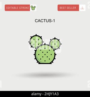 Icône de vecteur simple Cactus-1. Illustration de Vecteur