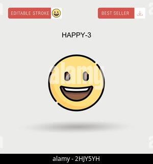 Happy-3 simple vector. Illustration de Vecteur