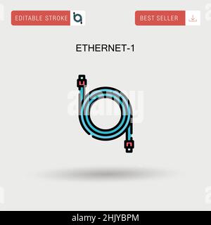 Icône de vecteur simple Ethernet-1. Illustration de Vecteur