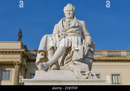 Denkmal Alexander von Humboldt, Hauptgebäude, Humboldt-Universität, Unter den Linden, Mitte, Berlin, Deutschland Banque D'Images