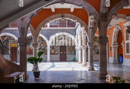 Gouverneurspalast "Palacio de Gobierno", Plaza de la Patria, Aguascalientes, Mexique Banque D'Images