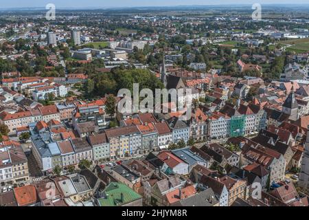 Vue aérienne de Braunau on Inn Banque D'Images