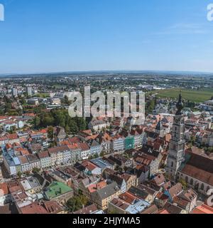 Vue aérienne de Braunau on Inn Banque D'Images