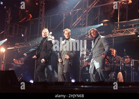 Boyzone en concert au Wembley Arena de Londres.6th décembre 1999 Banque D'Images