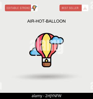 Icône de vecteur simple Air-Hot-Balloon. Illustration de Vecteur