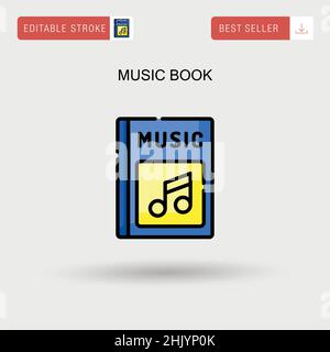 Icône de vecteur simple de livre de musique. Illustration de Vecteur