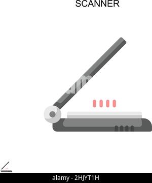 Icône de vecteur simple du scanner.Modèle de conception de symbole d'illustration pour élément d'interface utilisateur Web mobile. Illustration de Vecteur