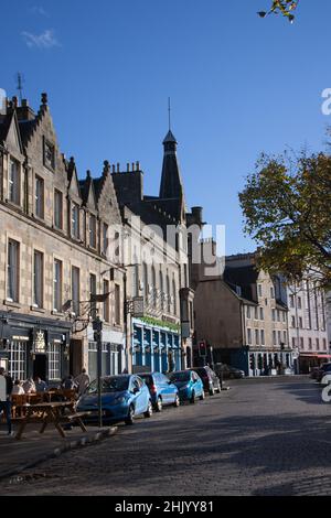 Vue sur la rive à Leith, Édimbourg, Écosse au Royaume-Uni Banque D'Images