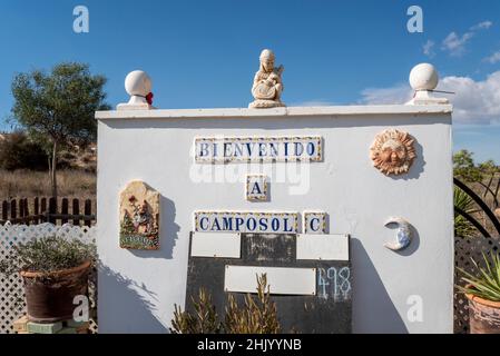 Communauté jardin paysagé à Camposol, région de Murcia, Costa Calida, Espagne.Une ville populaire avec les anciens pats britanniques.Régime volontaire du secteur C. Banque D'Images