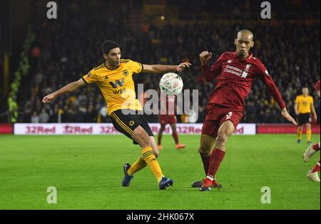 Loups footballeur Raul Jimenez Wolverhampton Wanderers / Liverpool au stade Molineux 07/01/2019 - FA Cup 3rd ronde Banque D'Images