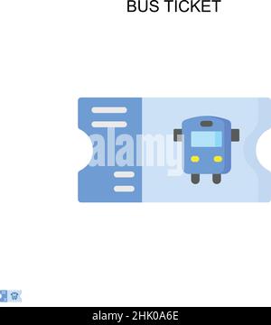 Icône de vecteur simple de ticket de bus.Modèle de conception de symbole d'illustration pour élément d'interface utilisateur Web mobile. Illustration de Vecteur